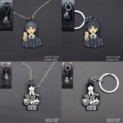 4 Styles Wednesday Addams Cartoon Alloy Anime Keychain/Necklace