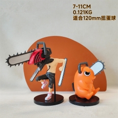 2PCS/SET 7-11CM Chainsaw Man Pochita/Denji Anime PVC Figure Toy