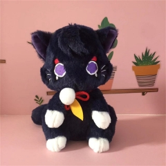 25cm Genshin Impact Game Black Cat Fluffy Wanderer Pet Anime Plush Toy