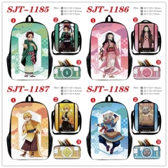 9 Styles 3PCS/SET Demon Slayer: Kimetsu no Yaiba Cartoon Canvas Anime Lunch Bag+Pencil Box+Backpack Bag Set