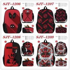 5 Styles 3PCS/SET Deadpool Cartoon Canvas Anime Lunch Bag+Pencil Box+Backpack Bag Set