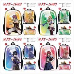 4 Styles 3PCS/SET Fairy Tail Cartoon Canvas Anime Lunch Bag+Pencil Box+Backpack Bag Set