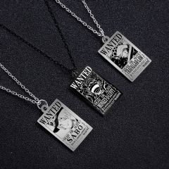 26 Styles One Piece Cartoon Stainless Steel Dog Tag Anime Necklace