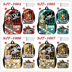 9 Styles 3PCS/SET One Piece Cartoon Canvas Anime Lunch Bag+Pencil Box+Backpack Bag Set