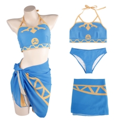 3PCS/SET The Legend Of Zelda Cosplay Summer Swimwear Anime Swimsuit