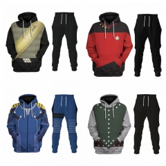 2PCS/SET 46 Styles Star Trek 3D Digital Printing Hooded Anime Hoodie And Long Pants Set