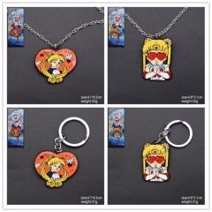 4 Styles Pretty Soldier Sailor Moon Alloy Anime Keychain/Necklace
