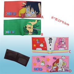 4 Styles One Piece PVC Anime Wallet Purse