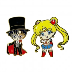 2 Styles Pretty Soldier Sailor Moon Cartoon Alloy Pin Anime Brooch