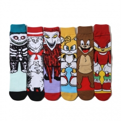 6 Styles Stephen King's It Sonic the Hedgehog Unisex Free Size Anime Long Socks