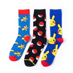 3 Styles Pokemon Pikachu Cosplay Unisex Free Size Anime Long Socks