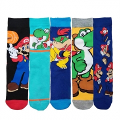 5 Styles Super Mario Bro Free Size Anime Long Socks