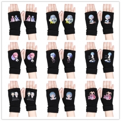 19 Styles Re:Life in a Different World from Zero/Re: Zero Anime Half Finger Gloves Winter Gloves