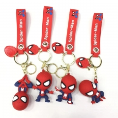 4 Styles Spider Man Anime PVC Figure Keychain