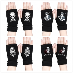 4 Styles Black Clover Anime Half Finger Gloves Winter Gloves