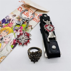 The Seven Deadly Sins/Nanatsu no Taizai Cartoon Anime Keychain+Ring+Bracelet Set