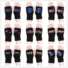 11 Styles Sonic the Hedgehog Anime Half Finger Gloves Winter Gloves