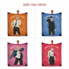 6 Styles 100*135CM Chainsaw Man Cartoon Color Printing Cosplay Anime Blanket