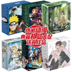 Bleach/Genshin Impact/EVA/Marvel/Naruto/One Piece/Demon Slayer/Jojos/Hatsune Miku/Conan/Chainsaw Man/Fate/Bleach Anime Vacuum Cup Postcard Gift Box