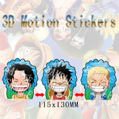 One Piece Cartoon Can Change Pattern Lenticular Flip Anime 3D Stickers