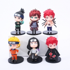 6PCS/SET 9CM Naruto Cartoon PVC Anime Figure Keychain