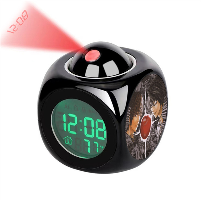 9 Styles Death Note Cartoon LCD Anime Black Projection Alarm Clock