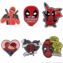 6 Styles Marvel Deadpool Cartoon Anime Alloy Brooch Pin
