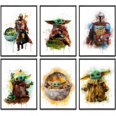 (No Frame) 12 Styles Star Wars Yoda Canvas Material Anime Poster
