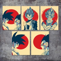 (No Frame) 5 Styles Dragon Ball Z Cartoon Canvas Material Anime Poster