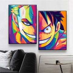 (No Frame) 2 Styles One Piece Cartoon Canvas Material Anime Poster