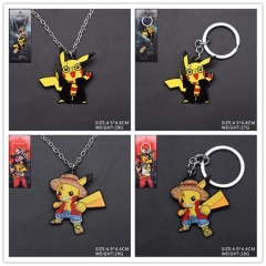 6 Styles Pokemon Pikachu Alloy Anime Necklace/Keychain