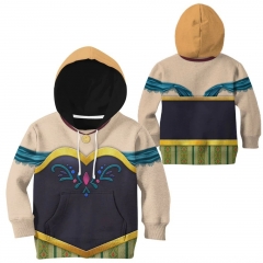 2 Styles Frozen Anna Fashion Styles 3D Print Anime Hoodie For Kids