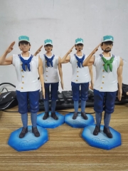 4PCS/SET 20CM One Piece Marine Anime PVC Figure Toy Doll