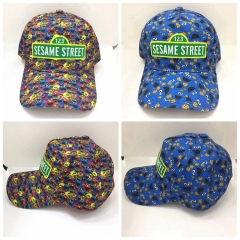 2 Styles Sesame Street Cartoon Pattern Anime Cap Hat