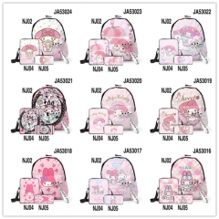15 Styles 3PCS/SET Sanrio Melody Cartoon Anime Backpack Bag+Handbag+Pencil Bag