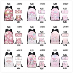 15 Styles 3PCS/SET Sanrio Melody Cartoon Anime Backpack Bag+Handbag+Pencil Bag Set