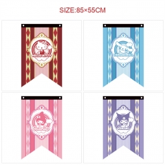 7 Styles 85*55CM Sanrio Melody Kuromi Cartoon Decoration Anime Flag