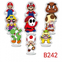 9PCS/SET 10CM Super Mario Bro Acrylic Anime Standing Plate
