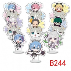 9PCS/SET 10CM Re:Life in a Different World from Zero/Re: Zero Acrylic Anime Standing Plate