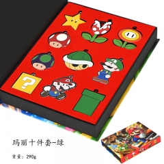 2 Colors 10PCS/SET Super Mario Bro Anime Keychain Set