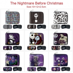9 Styles The Nightmare Before Christmas Cartoon PU Zipper Short Anime Wallet Purse