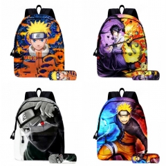 4 Styles Naruto Cartoon School Bag Anime Backpack+Pencil Bag