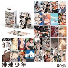 5.7*8.7CM 50PCS/SET Haikyuu Cartoon Paper Anime Lomo Card