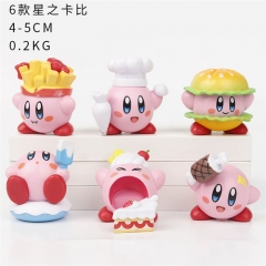 6PCS/SET 4-5CM Kirby Anime PVC Figure Toy
