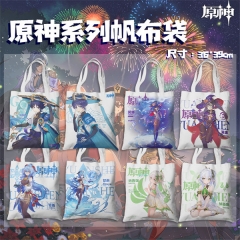 49 Styles 39*36CM Genshin Impact Cartoon Canvas Anime Shopping Bag