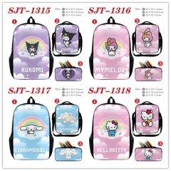 7 Styles Sanrio Kuromi Melody Kitty Cartoon Anime Backpack Bag+Lunch Bag+Pencil Bag