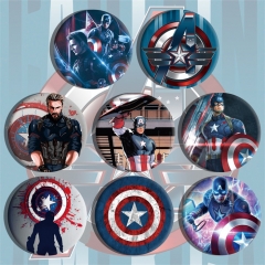 8PCS/SET Captain America Anime Alloy Badge Brooch