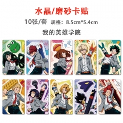 5 Styles 10PCS/SET My Hero Academia Anime ID Card Sticker