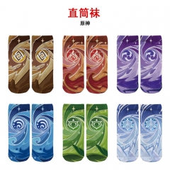 15 Styles Genshin Impact Anime Full Color Straight Socks