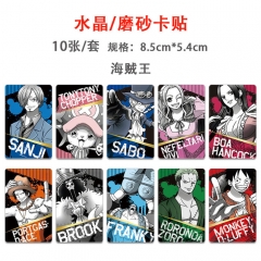 6 Styles 10PCS/SET One Piece Anime ID Card Sticker